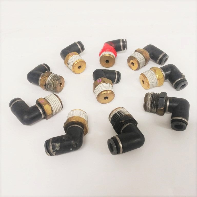 *Pk of 10* SMC 1/4 PTC x 3/8 Male NPT 90° Elbow - P/N  SMC KV2L07-36S (6713302712406)