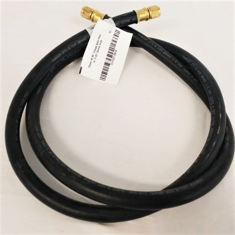 Parker #8 86" Charge Back Hose w/ -8 45° Swivel Ends - P/N: 12-21021-086 (6719232344150)