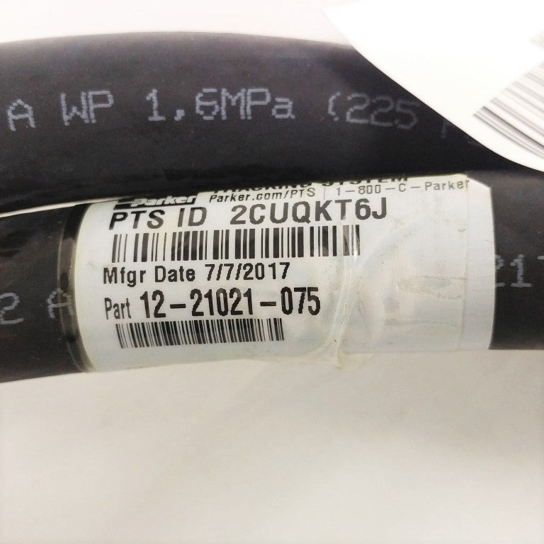 Parker 75" #8 Charge Back Hose w/ -8 45° Swivel Ends  - P/N  12-21021-075 (6719935316054)