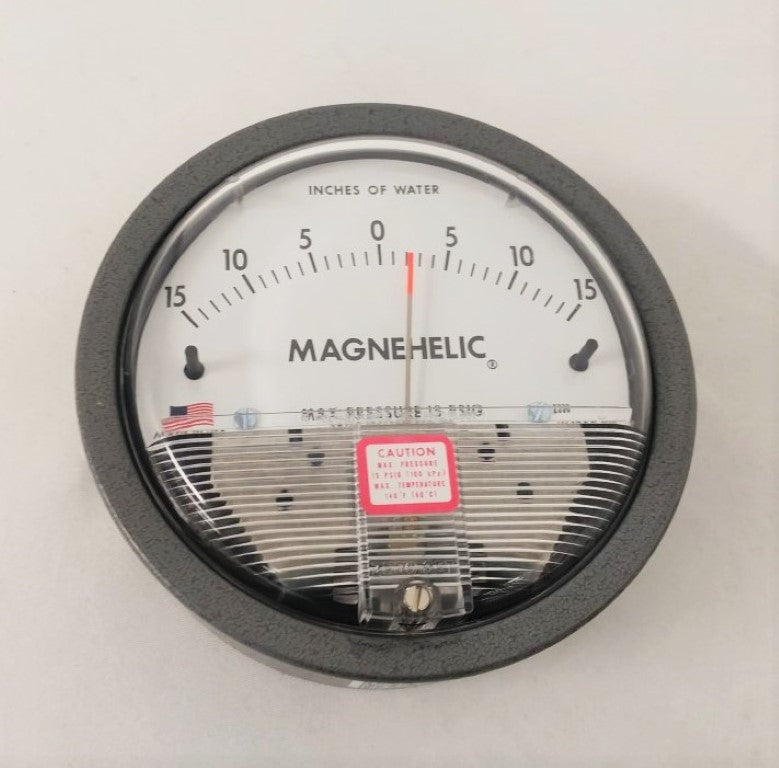 Dwyer Differential Pressure Gauge: 15 to 0 to 15 in wc, 1/8 in NPT Female (6722544959574)