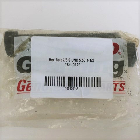 Hex Bolt 7/8-9 UNC 5.50 1-1/2 *Set Of 2* - P/N 1003301