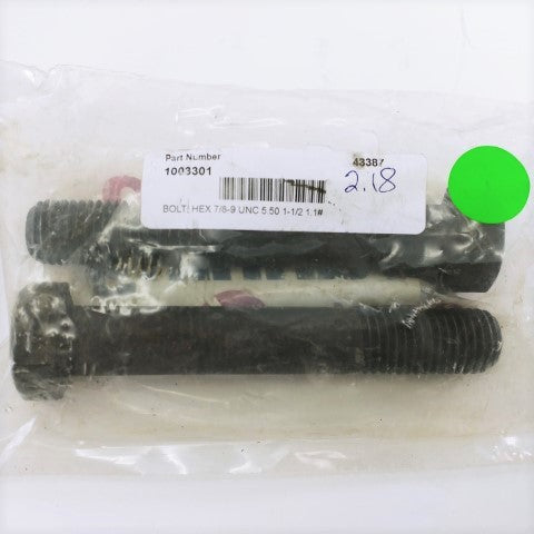 Hex Bolt 7/8-9 UNC 5.50 1-1/2 *Set Of 2* - P/N  1003301 (4625177280598)