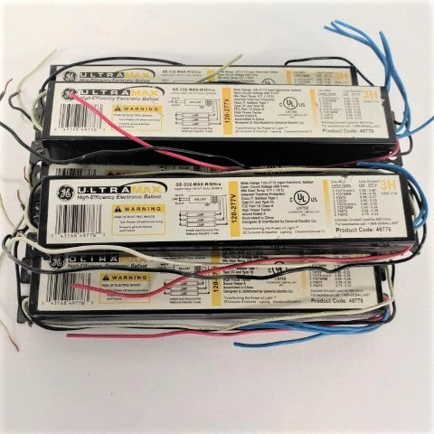 Used General Electric GE-332-MAX-H/Ultra Electronic Ballast -120-277V - Set of 5 (3939783671894)