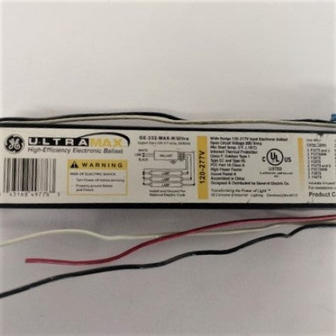 Used General Electric GE-332-MAX-H/Ultra Electronic Ballast -120-277V - Set of 5 (3939783671894)