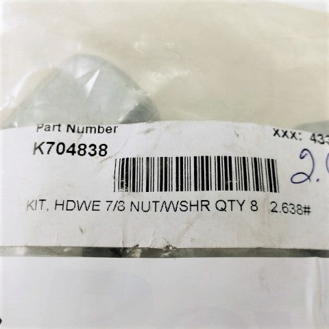 Reyco Granning KIT, HDWE 7/8 NUT/WSHR QTY 8 - P/N: K704838 (4734998937686)