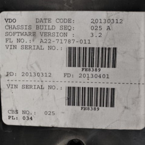 Freightliner M2 Instrument Cluster - Primarily Displays km/h--P/N  A22-71787-011 (4023614734422)