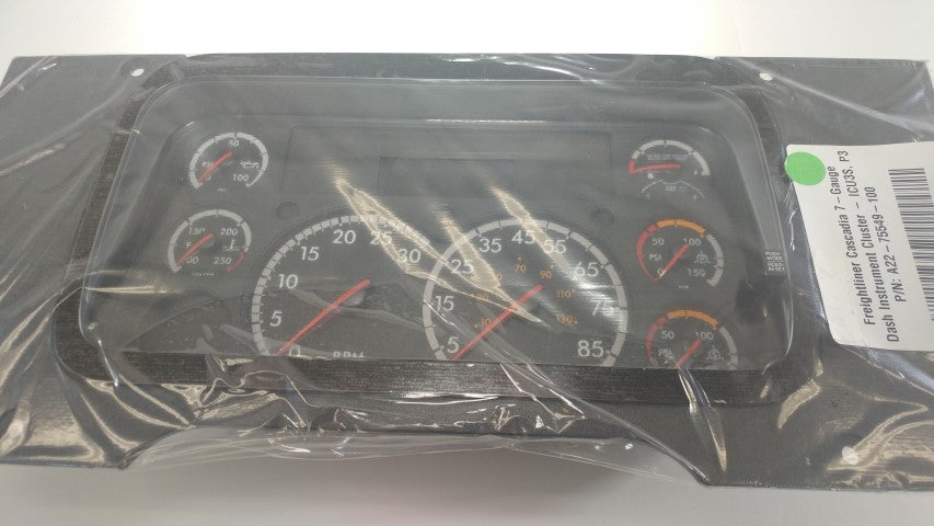 Freightliner Cascadia 7-Gauge Dash Instrument Cluster - P3 - P/N: A22-75549-100 (3968093356118)