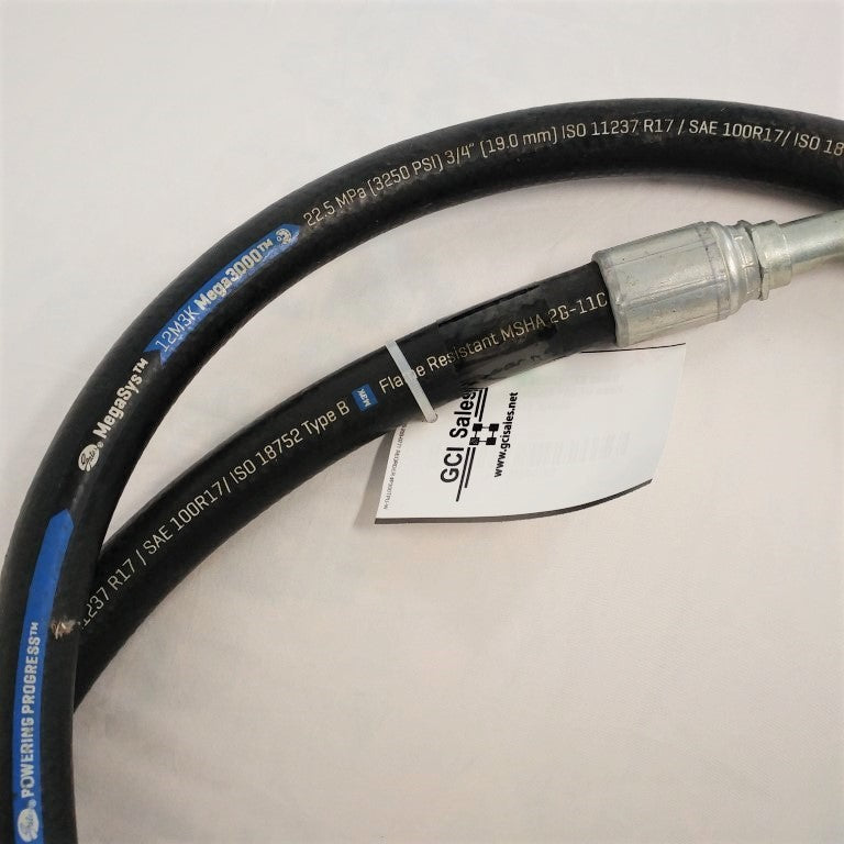 Gates 87" 12M3K Mega3000 Hose w/ 90° Elbow & Straight Swivel Ends (6788519362646)