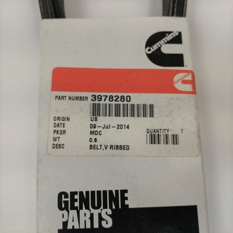 Genuine Cummins OEM V Ribbed Belt - Engine Belt - P/N  3978280 (3993907920982)