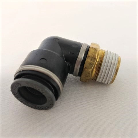 *Pk of 10* SMC 1/2" PTC x 3/8" NPT 90 Deg. Fitting - P/N  SMCKV2L13-36S (6624253902934)