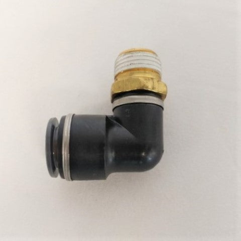 *Pk of 10* SMC 1/2" PTC x 3/8" NPT 90 Deg. Fitting - P/N  SMCKV2L13-36S (6624253902934)