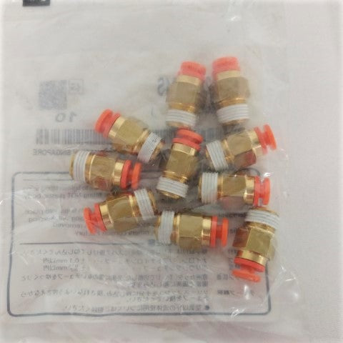 *Pk of 10* New SMC .12 MPT to .12 NT PTC Straight CONN - P/N  KQ2H01-34S (6623882281046)