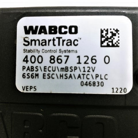 Wabco SmartTrac Antilock Brakes ECU - P/N: 400 867 126 0 (4908758401110)