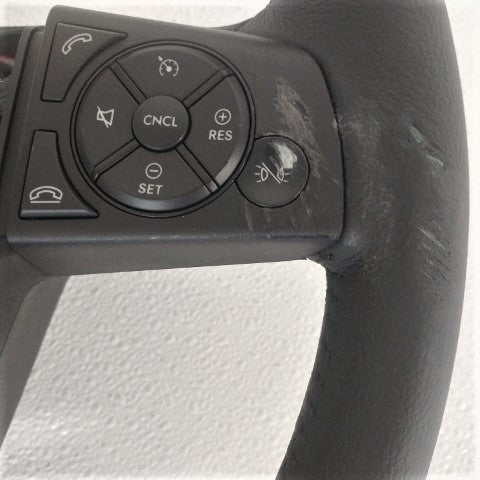 Damaged Freightliner 18" Leather Steering Wheel - P/N  A14-19292-001 (8001529217340)