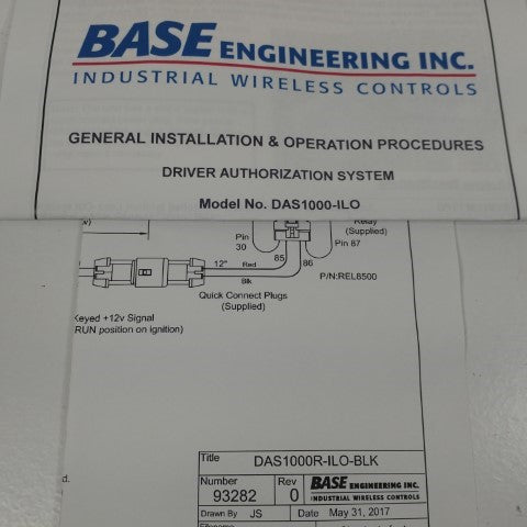 Base Engineering Driver Authorization System - P/N: DAS1000R-ILO-BLK (4929470660694)