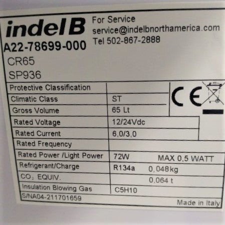 Damaged Indel-B Freightliner 65L Fridge - P/N  A22-78699-000 (8161089651004)