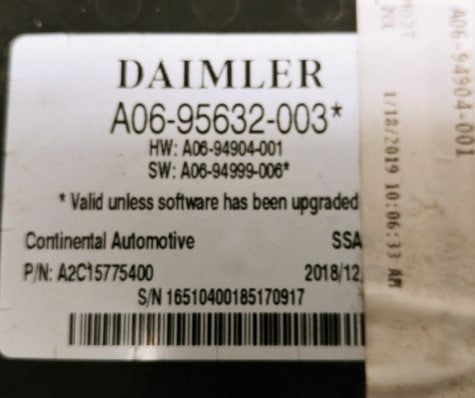 Freightliner Daimler 12 Version Config Body Controller P/N: A06-95632-000 (4336831922262)