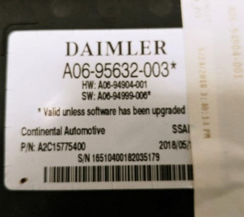 Freightliner Daimler 12 Version Config Body Controller P/N: A06-95632-003. (4508080570454)