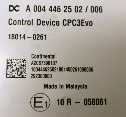 Continental DC Control Device CPC3Evo P/N: A 004 446 25 02 / 006 (4355112665174)