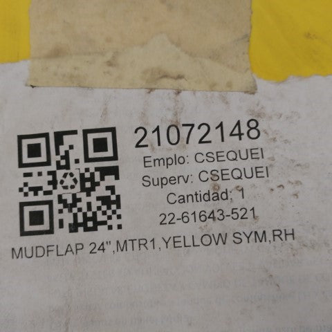 Freightliner RH 24" Mitered 1 Yellow Mud Flap - P/N  22-61643-521 (6700462506070)