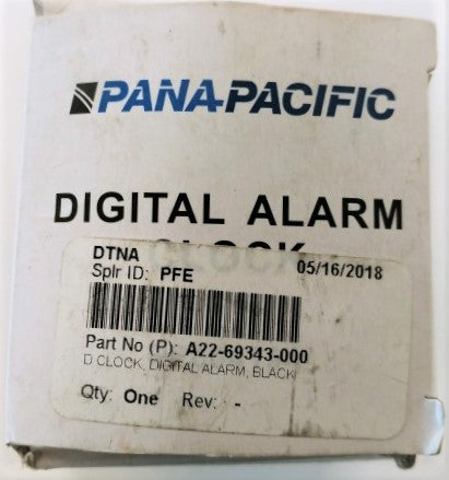 New Freightliner Digital Clock/Alarm - Black w/ Black Bezel - P/N  A22-69343-000 (4458383999062)