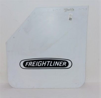 Freightliner LH 24" Mitered 1 w/Logo White Mud Flap - P/N  22-69608-311 (6740817543254)