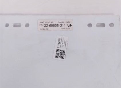 Freightliner LH 24" Mitered 1 w/Logo White Mud Flap - P/N  22-69608-311 (6740817543254)