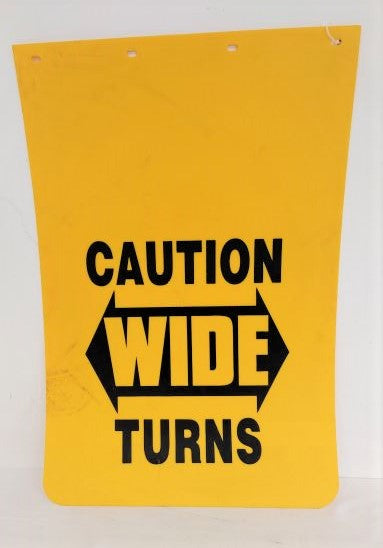 36" x 24" Straight Yellow Mud Flap w/ Caution Wide Turns (6701726302294)