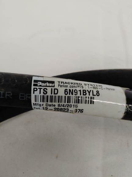 Parker 76" #6 Fiber Braid Hose w/ -6 Swivel & 3/8-18" MPT - P/N: 12-20823-076 (6718926192726)