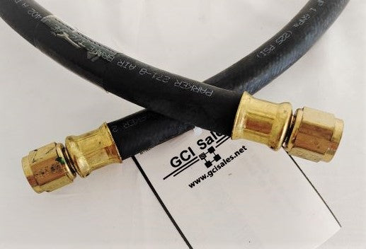 Parker #8 48" Charge Back Hose w/ -8 45° Swivel Ends - P/N: 12-21021-048 (6719474696278)