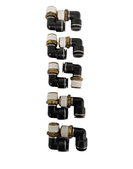 *Pk of 10* SMC ½ PTC x ½ Male NPT 90°  Elbow - P/N  SMC KV2L13 37S (6735449456726)