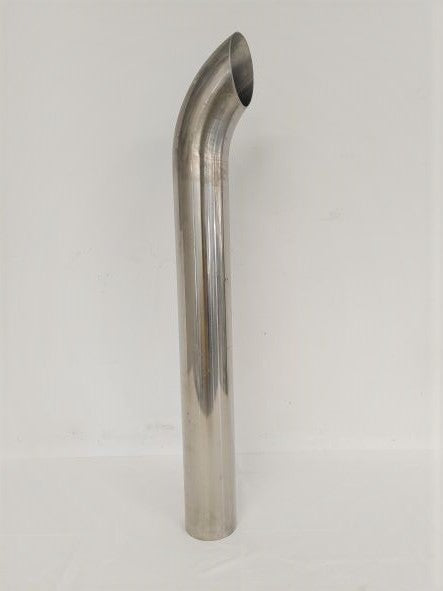 Used 5" Polished Curved SS Exhaust Pipe Stack - P/N: 04-29504-044 (6750673731670)