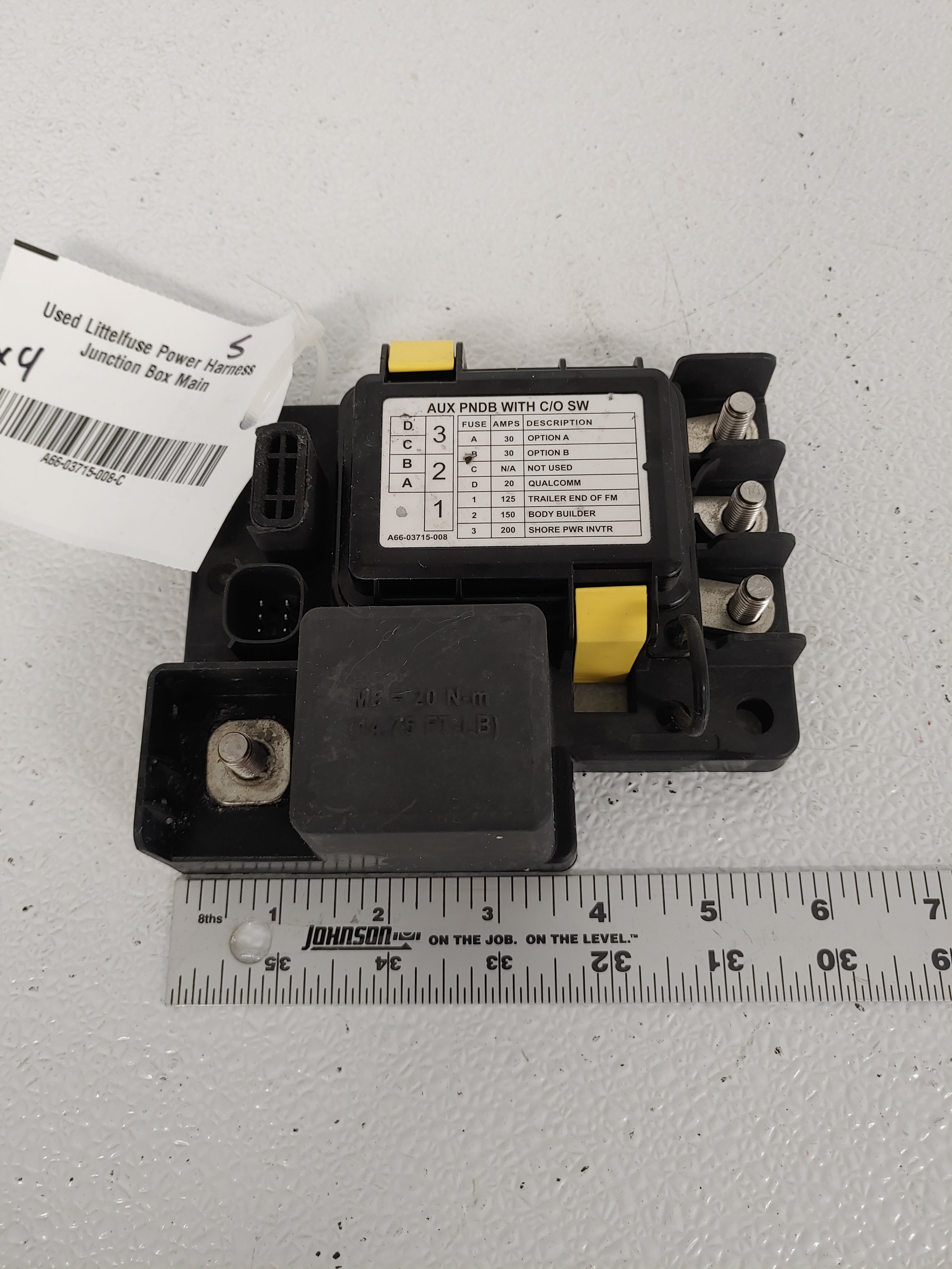 Used Littelfuse Power Harness Junction Box Main P/N  A66-03715-008 (6831061008470)