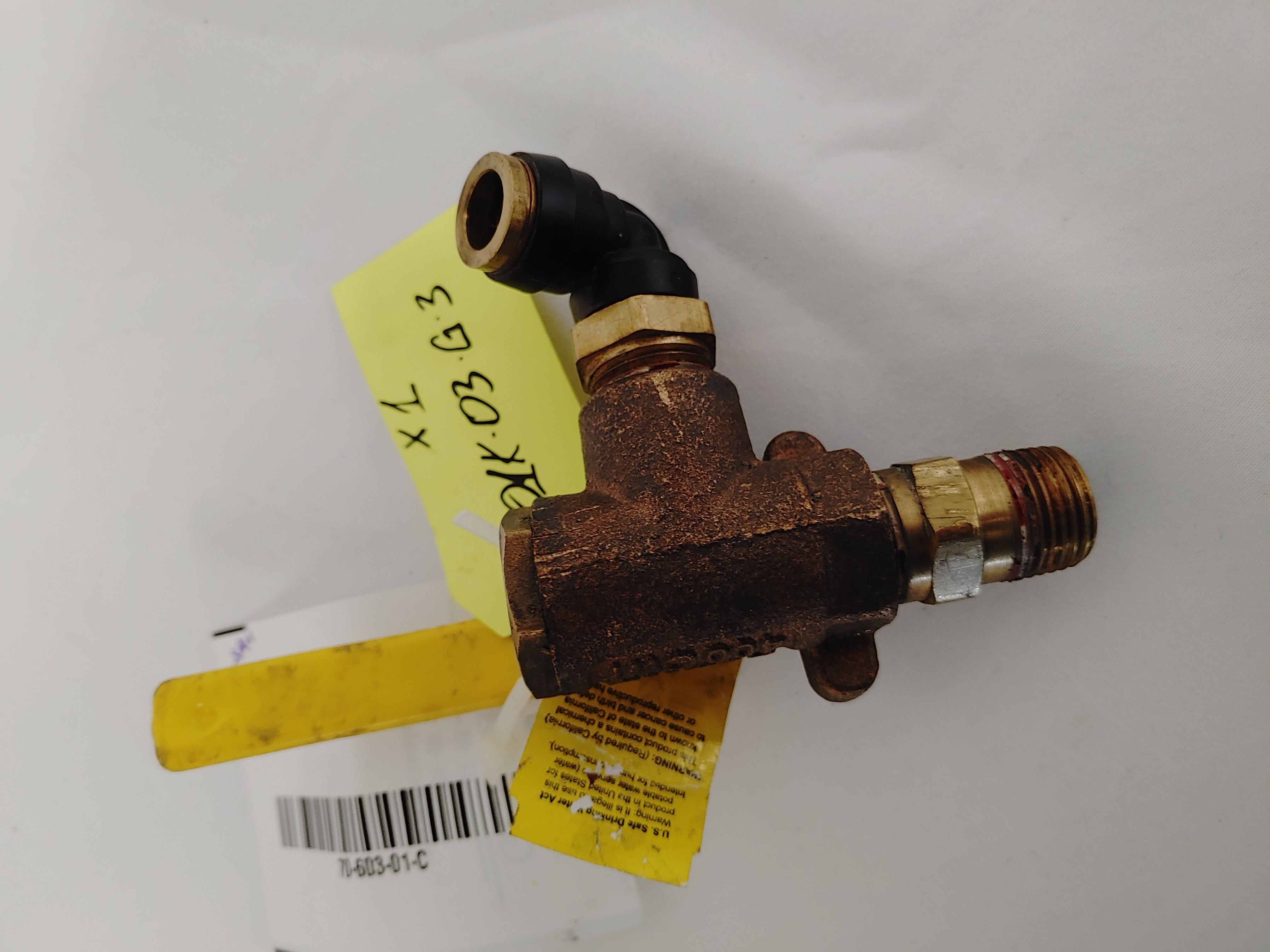 Used Apollo FNPT,  1/2" Nominal 3-Way Ball Valve - P/N  70-603-01 (4689135960150)