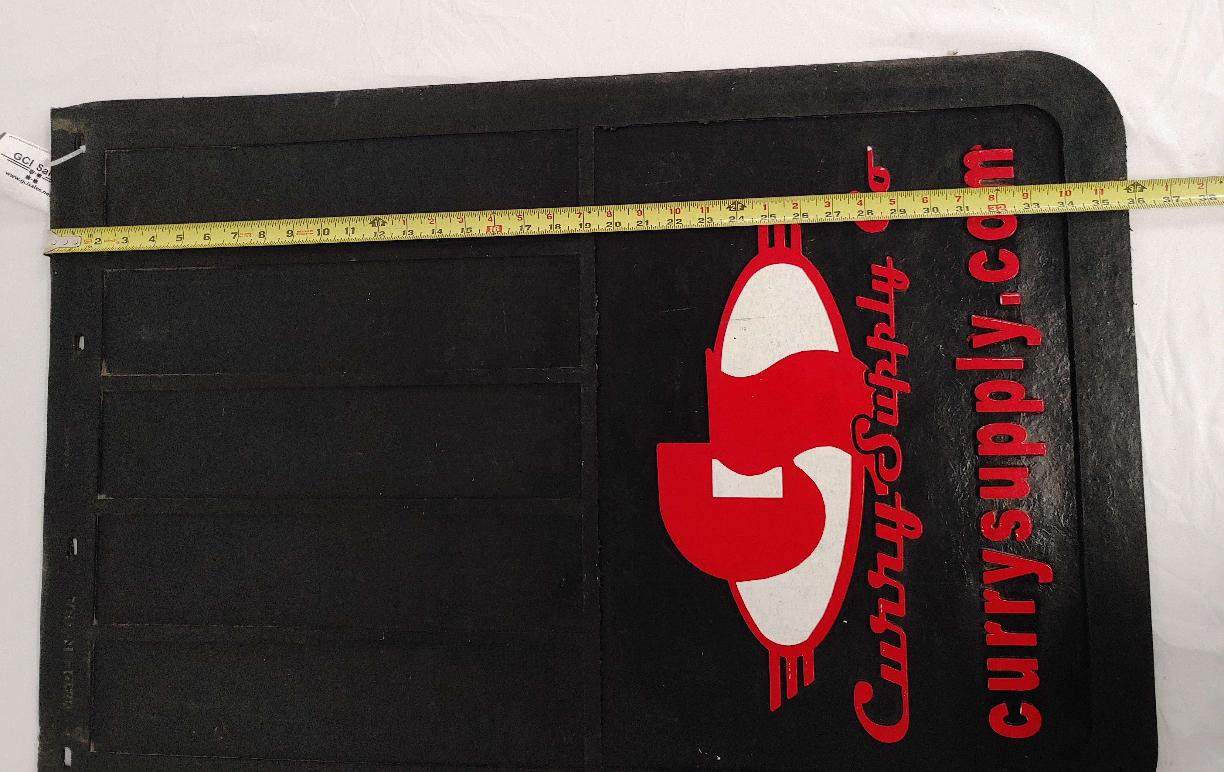 Used Curry Supply Co. 36" x 24" Straight Black Rubber Mud Flap w/ Logo (8154389643580)