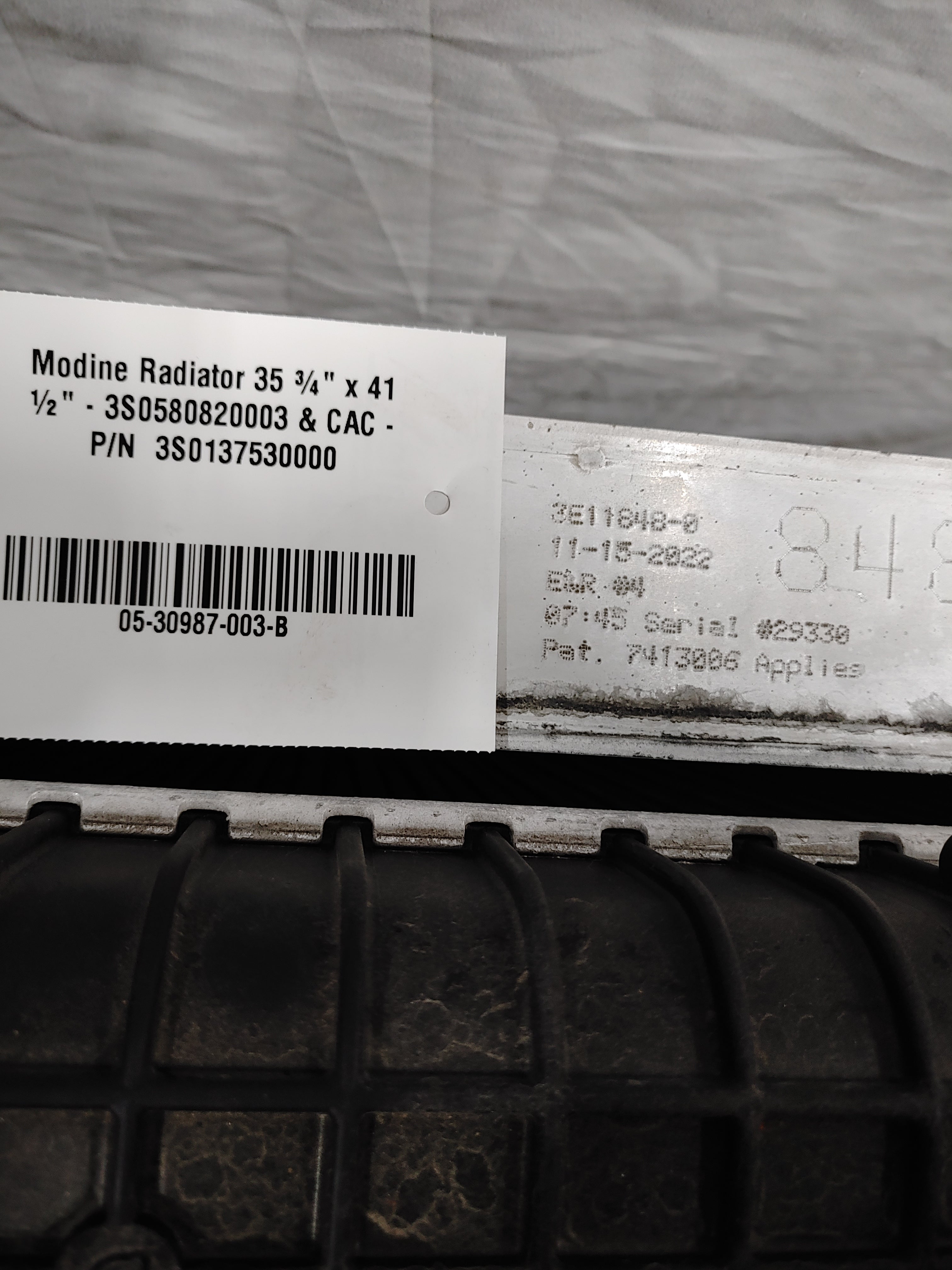 Modine Radiator 35 ¾" x 41 ½" - 3S0580820003 & CAC - P/N  3S0137530000 (8240321691964)