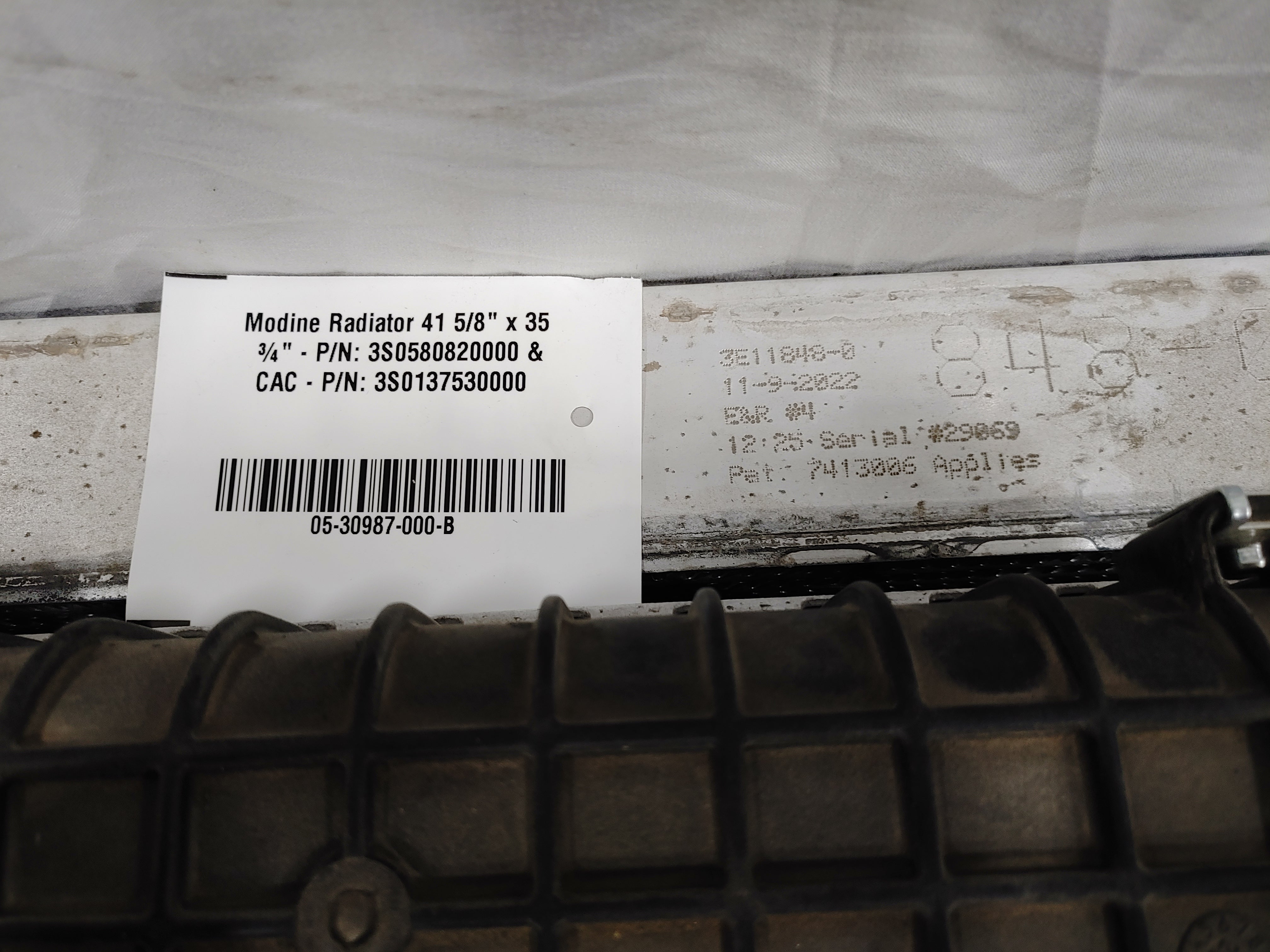 Modine Radiator 41 ¾" x 35 ¾" - P/N  3S0580820000 & CAC - P/N  3S0137530000 (8240648192316)