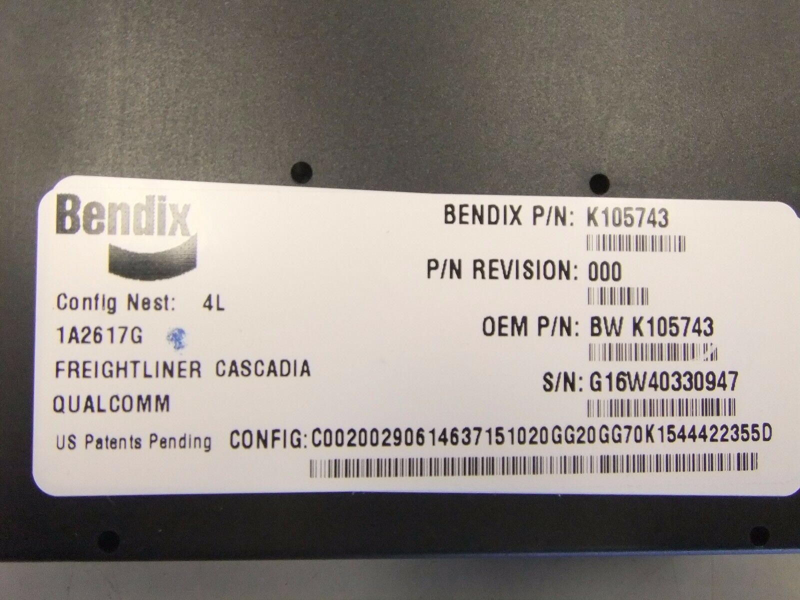 Freightliner Cascadia Qualcomm Road Sensor Module/Computer - K105743, BW K105743 (3962782744662)