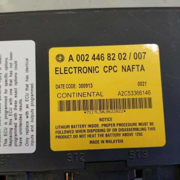 NAFTAを読む Freightliner A0024468202/003 CPC Module Used OEM Part