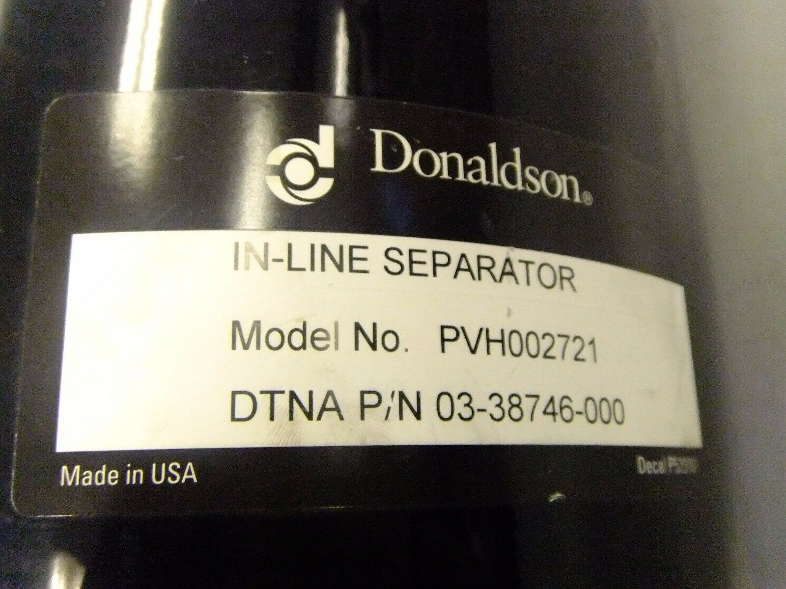 Donaldson In-Line Vertical Separator w/ Clamps - P/N  03-38746-000, PVH002721 (4017879908438)