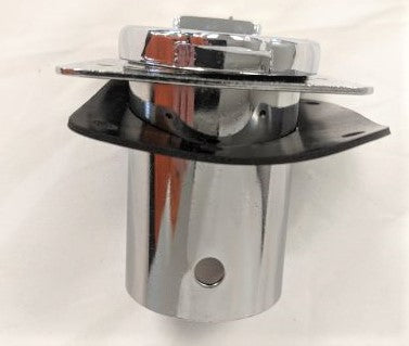 Single Weatherproof Receptacle Cover w/ Gasket - Chrome Plated (3939782295638)