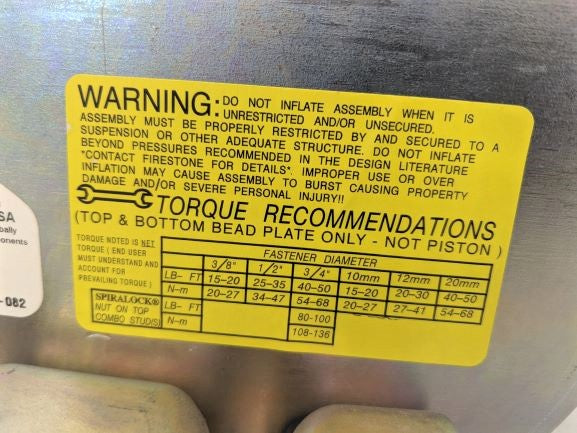 Firestone Suspension Air Bag, A/L,FL P/N: A16-20948-000 (6590587764822)
