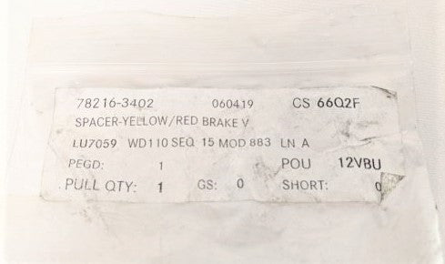 Western Star Red Park Brake Valve Spacer - P/N: 78216-3402 (6604531957846)