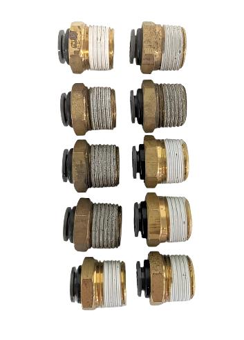 *Pk of 10* SMC 1/2 MPT to 3/8 NT Straight Connector - P/N: SMC KV2H11 37S (6624838025302)