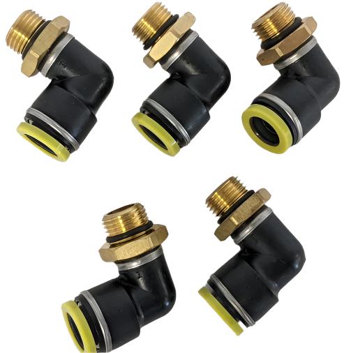 *Pk of 5* SMC M16 O-Ring x ½ PTC 90° Elbow Connector - P/N  23-13738-011 (6710275506262)