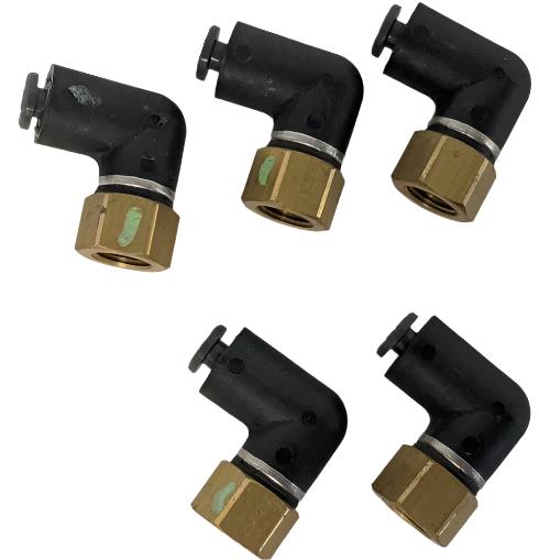 *Pk of 5* SMC 5/32 PTC x 1/8 Female NPT 90° Elbow - P/N: SMC KV2LF03 34 (6710332293206)