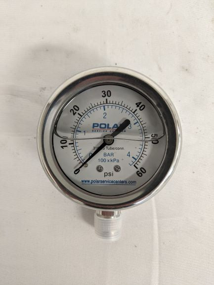 Polar Bar Pressure Gauge 0-60  1/4" LM GLY - P/N 100xkPa (6720445055062)