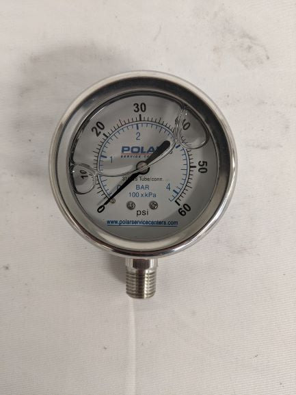 Polar Bar Pressure Gauge 0-60  1/4" LM GLY - P/N 100xkPa (6720445055062)