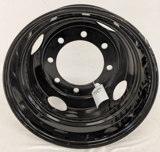 Damaged Freightliner 19.5 x 6.75 8 Lug Disc 1 Wheel Rim - P/N  91831BK (8069634359612)