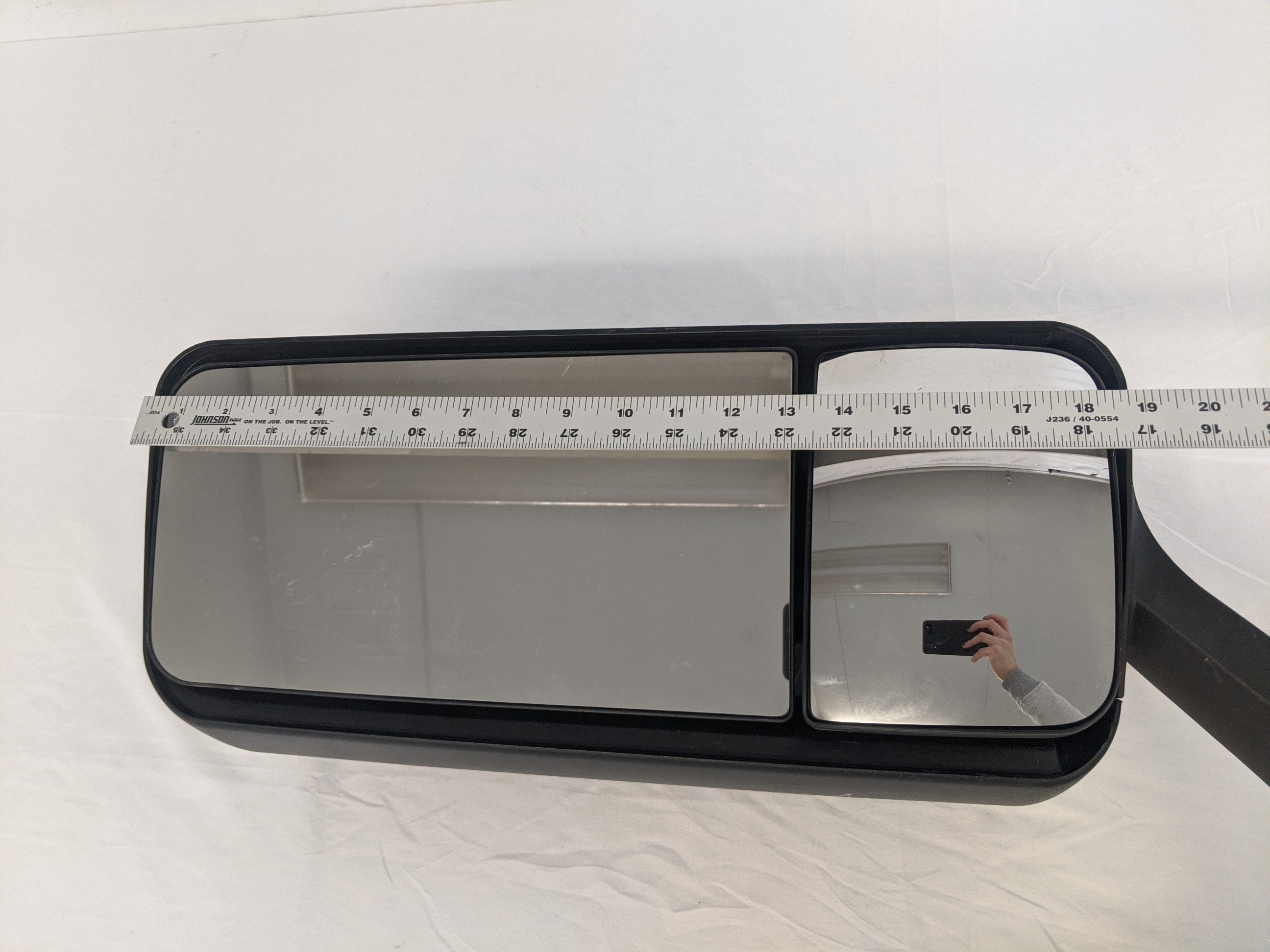 Damaged Freightliner P3 LH Black Rearview Mirror Assy - P/N  A22-61257-009 (8262286770492)